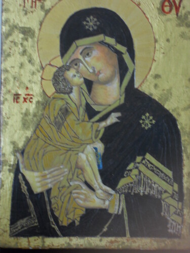 Pittura intitolato "madre della tenerez…" da Maria Adelaide Lamesa, Opera d'arte originale