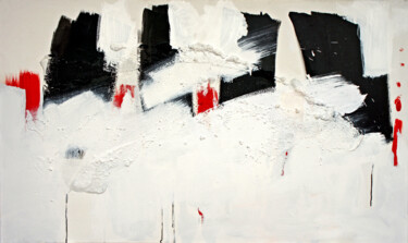 Pintura titulada "Negro e o Gesto XI" por Maria Antónia Santos, Obra de arte original, Oleo Montado en Bastidor de camilla d…