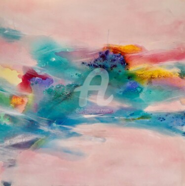 Painting titled "Endless Flow II" by Maria Bacha, Original Artwork, Acrylic Mounted on Wood Stretcher frame