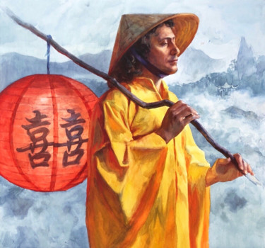 Картина под названием "Chinese motif" - Maria Baranovskaya, Подлинное произведение искусства, Акварель
