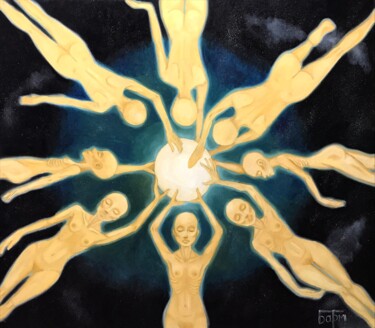 Картина под названием "Солнце" - Мария Бармина, Подлинное произведение искусства, Масло