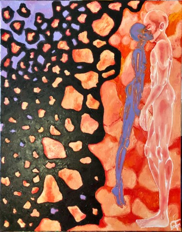 Peinture intitulée "Затмение" par Maria Barmina, Œuvre d'art originale, Huile Monté sur Châssis en bois