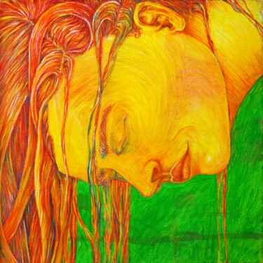 Картина под названием "immersion" - Maria Belkina, Подлинное произведение искусства, Масло Установлен на Деревянная рама для…
