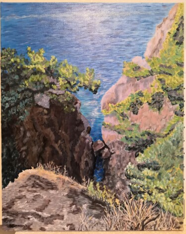 Картина под названием "Испанский берег" - Мария Белова, Подлинное произведение искусства, Масло