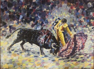 Peinture intitulée "Коррида" par Maria Belova, Œuvre d'art originale, Huile