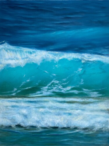 Painting titled "The sea wave" by Maria Bobrovskaya, Original Artwork, Oil