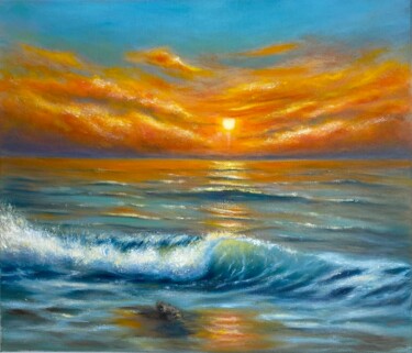 Pintura intitulada "The beckoning sunset" por Maria Bobrovskaya, Obras de arte originais, Óleo