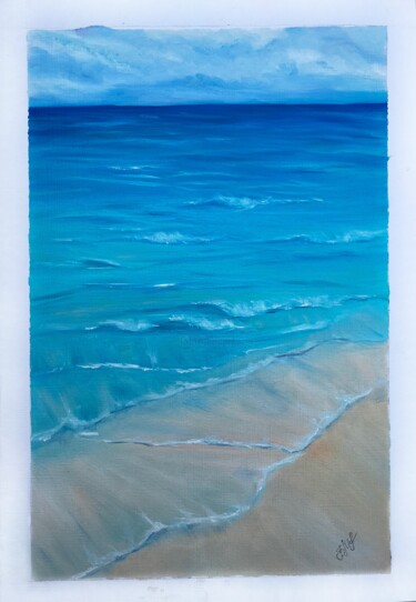 Malerei mit dem Titel "The warm sea" von Maria Bobrovskaya, Original-Kunstwerk, Öl