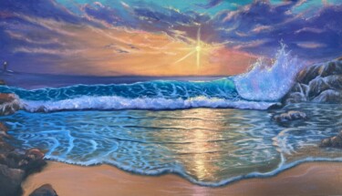 Pintura intitulada "Alluring sunset" por Maria Bobrovskaya, Obras de arte originais, Óleo