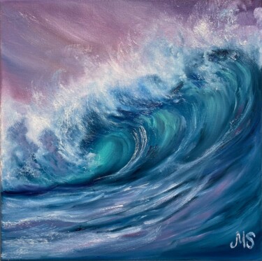 Картина под названием "Gentle wave" - Maria Bobrovskaya, Подлинное произведение искусства, Масло Установлен на Деревянная ра…