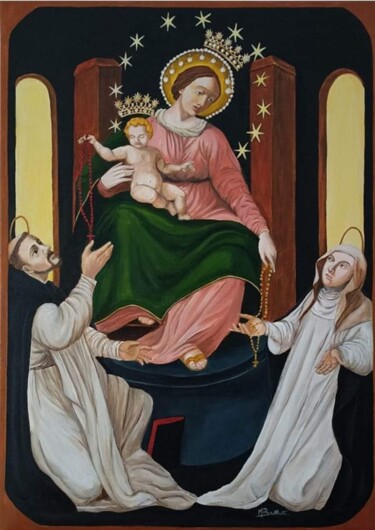 Pittura intitolato "Vergine Deo S. S. R…" da Maria Brillante, Opera d'arte originale, Acrilico Montato su Telaio per barella…