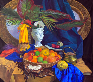 Peinture intitulée "Урожай" par Mariia Chepik, Œuvre d'art originale, Tempera