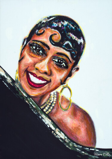 Painting titled "Joséphine BAKER - F…" by Maria Cielo, Original Artwork, Chalk