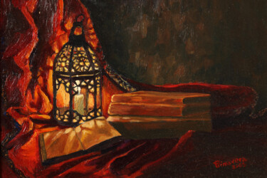 Painting titled "Il Lume" by Maria Cristina Primavera, Original Artwork, Oil