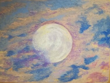 Pittura intitolato "Luna rosa" da Maria Cristina Primavera, Opera d'arte originale, Pastello