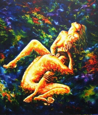 Schilderij getiteld "Sublime Despertar" door Maria Cristina Romero Duarte, Origineel Kunstwerk, Olie