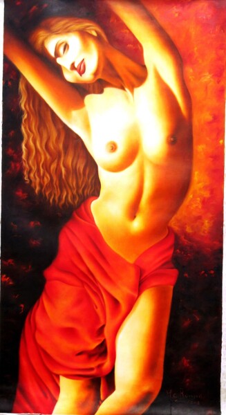 Schilderij getiteld "Desnudo" door Maria Cristina Romero Duarte, Origineel Kunstwerk, Olie
