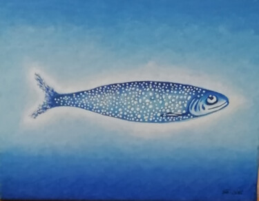 Peinture intitulée "sardinha" par Maria Da Costa, Œuvre d'art originale, Huile