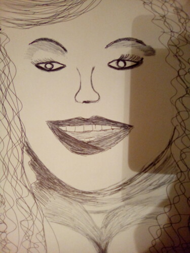 Drawing titled "Lorena" by Maria De Los Ángeles Posadas (Cati), Original Artwork, Ballpoint pen