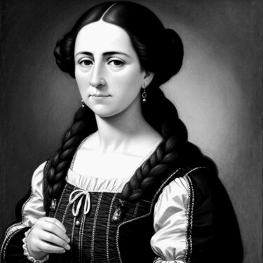 Artes digitais intitulada "Mujer renacentista,," por Maria De Los Ángeles Posadas (Cati), Obras de arte originais, Imagem ge…