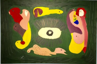 Peinture intitulée "O olho que tudo vê…" par Maria De Lourdes De Castro Rodrigues, Œuvre d'art originale, Huile