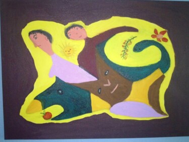 Peinture intitulée "As Máscaras da Imag…" par Maria De Lourdes De Castro Rodrigues, Œuvre d'art originale, Huile