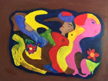 Pintura intitulada "Uma Mente Alegre Ch…" por Maria De Lourdes De Castro Rodrigues, Obras de arte originais, Tinta