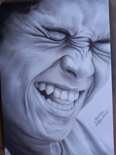 Desenho intitulada "risas" por Maria Del Carmen Cubelli Lago, Obras de arte originais, Carvão