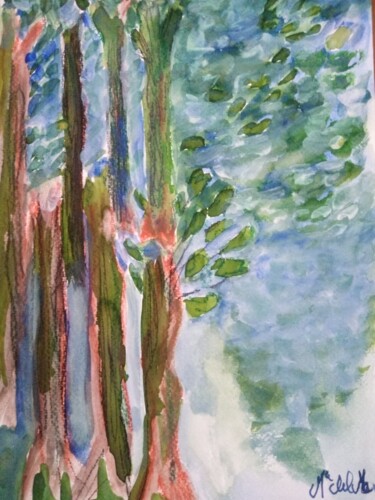 Painting titled "Naturaleza al anoch…" by María Del Mar González Macia, Original Artwork, Watercolor