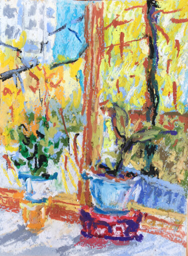 Dessin intitulée ""Autumn Sunny Day"…" par Maria Delendik, Œuvre d'art originale, Pastel