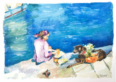 绘画 标题为“Watercolor seascape…” 由Maria Delendik, 原创艺术品, 水彩