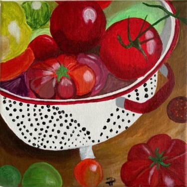 Peinture intitulée "Tomates" par María Dolores Parada Cordal, Œuvre d'art originale, Acrylique