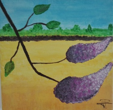 Painting titled "Lilas" by María Dolores Parada Cordal, Original Artwork, Acrylic