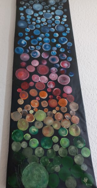 Картина под названием "Burbujas coloridas" - María Dolores Parada Cordal, Подлинное произведение искусства, Акрил Установлен…