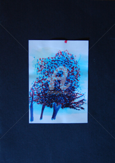 Pintura intitulada "arvore-azul-1.jpg" por Maria Eduarda Machado, Obras de arte originais, Tinta