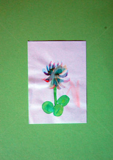 Drawing titled "flor-e-verde-2.jpg" by Maria Eduarda Machado, Original Artwork, Ink