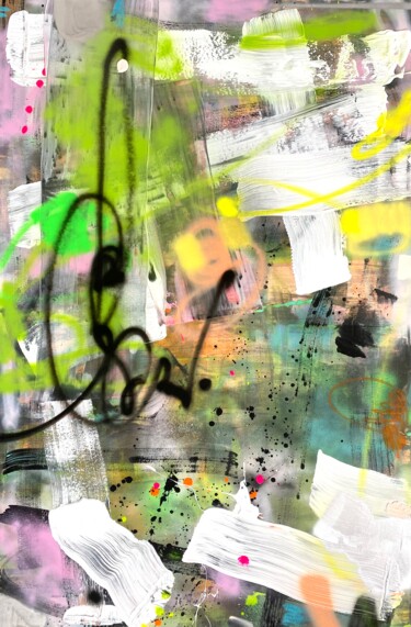 Картина под названием "Live in the now" - Maria Esmar, Подлинное произведение искусства, Акрил Установлен на Деревянная рама…