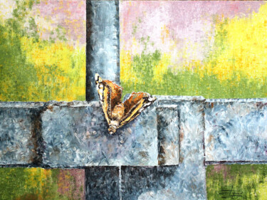Painting titled "Butterfly" by Mariia Fedotova, Original Artwork, Oil