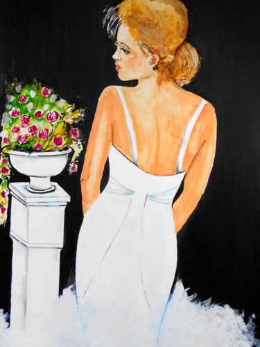 Malerei mit dem Titel "die Dame" von Maria Földy, Original-Kunstwerk, Acryl