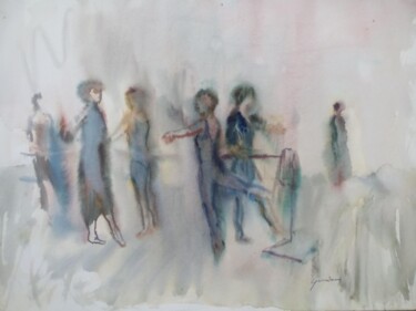Malarstwo zatytułowany „LEÇON DE BALLET” autorstwa Maria Foskolaki, Oryginalna praca, Akwarela