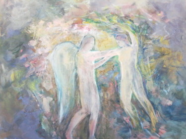 Malerei mit dem Titel "DAFNE REDEVIENNE FI…" von Maria Foskolaki, Original-Kunstwerk, Enkaustik