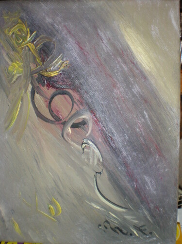 Painting titled "Branche magique" by Maria Foti, Original Artwork, Oil