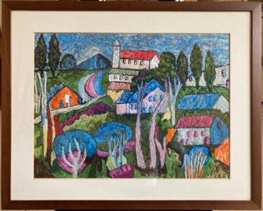 Arte têxtil intitulada "Fantasia Di Fiori,…" por Maria Furlan Bellis, Obras de arte originais, Fio Montado em Outro painel r…
