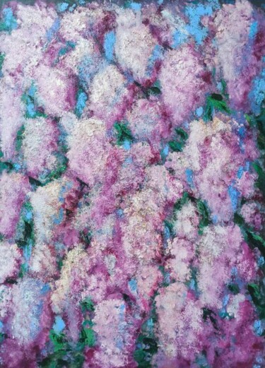 Malarstwo zatytułowany „Violetta” autorstwa Maria Galan, Oryginalna praca, Olej Zamontowany na Drewniana rama noszy