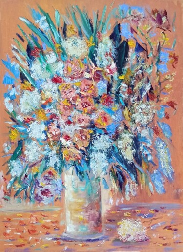 Картина под названием "Drops of sunlight" - Maria Galan, Подлинное произведение искусства, Масло Установлен на Деревянная ра…