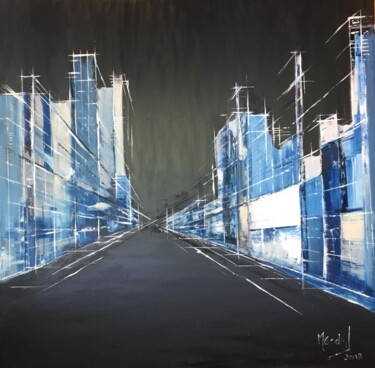 Malerei mit dem Titel "Urbanismo 4" von Maria Godinho, Original-Kunstwerk, Öl