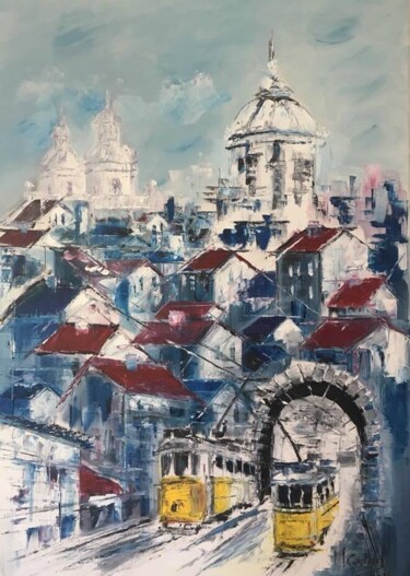 Pintura intitulada "Lisbon of my charms" por Maria Godinho, Obras de arte originais, Óleo