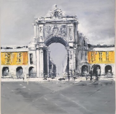 Pintura titulada "Praça do Comércio,…" por Maria Godinho, Obra de arte original, Oleo