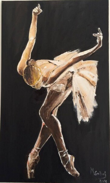 Peinture intitulée "Ballet dancer" par Maria Godinho, Œuvre d'art originale, Huile
