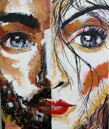 Painting titled "The other half" by Maria Godinho, Original Artwork, Acrylic